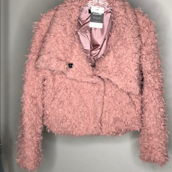 LAST 1! MAUVE SHERPA SHAGGY JACKET - Picture 5 of 7